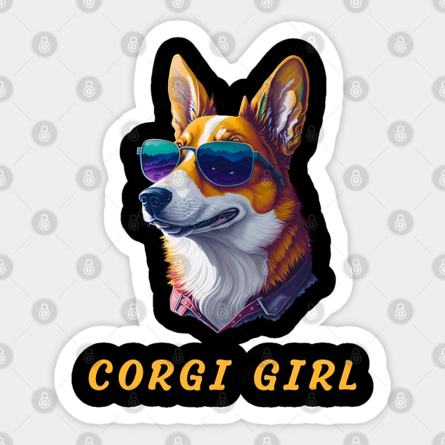 corgi girl Sticker by vaporgraphic